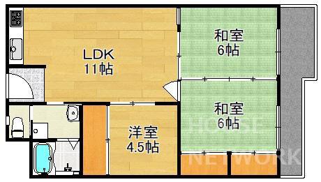 メガロコープ西陣(4LDK/5階)の間取り写真