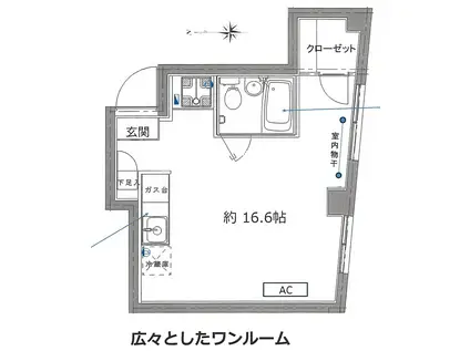 櫻井ビル(ワンルーム/2階)の間取り写真