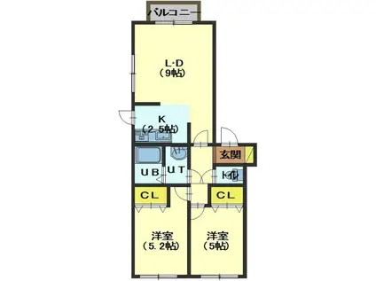 メゾン・ド・KII(2LDK/4階)の間取り写真