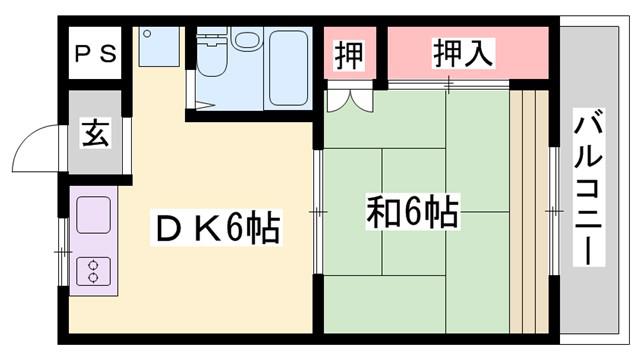 コーポ田寺ファイブ(1DK/2階)の間取り写真