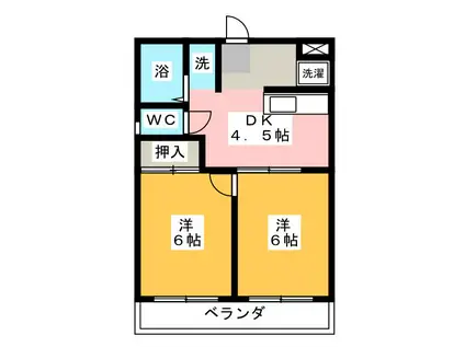 ベルエポック江南(2DK/2階)の間取り写真