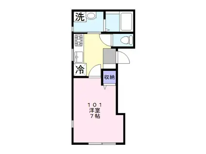 グレイシャス(1K/1階)の間取り写真