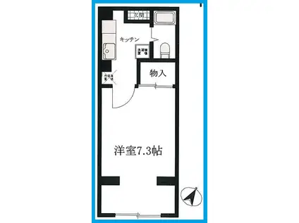 マンション上富士(1K/3階)の間取り写真