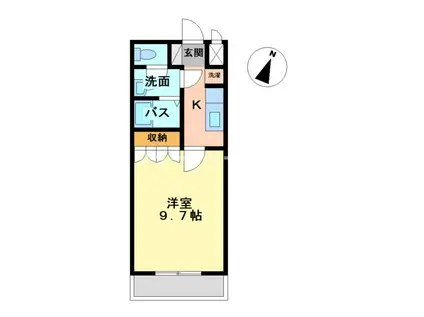 PURE HEART(1K/2階)の間取り写真