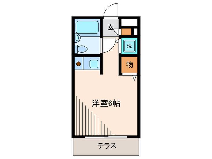 コーラルリーフ(ワンルーム/1階)の間取り写真