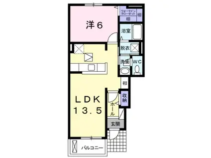 ポルトボヌール(1LDK/1階)の間取り写真