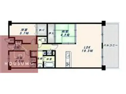 ファミール北大阪リバーサイド(3LDK/2階)の間取り写真