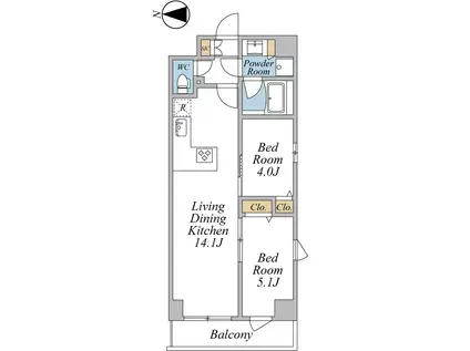 SPコート榎町(2LDK/5階)の間取り写真