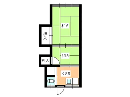 双葉荘(2K/2階)の間取り写真