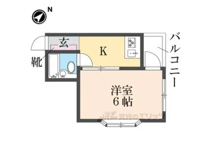 ロイヤルハイツ萱島(1K/1階)の間取り写真