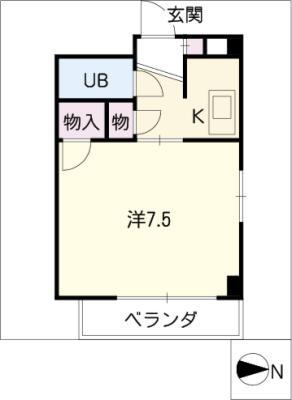 ピュアササキ(1K/2階)の間取り写真