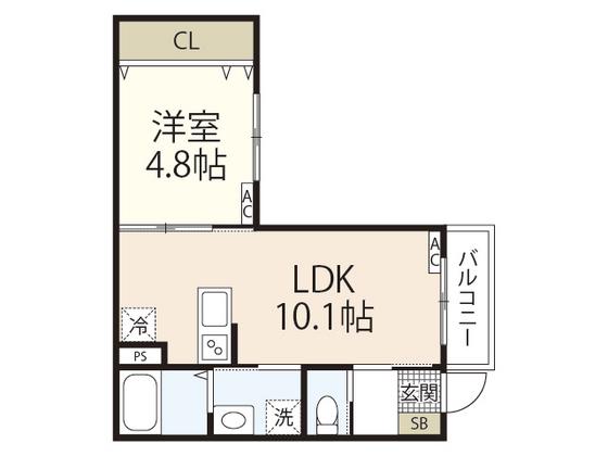BRILLANTE DIOS(1LDK/1階)の間取り写真