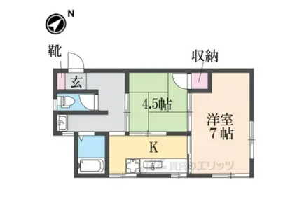 コーポ華(2K/3階)の間取り写真