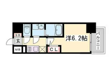 エスリード神戸グランドール(1K/13階)の間取り写真