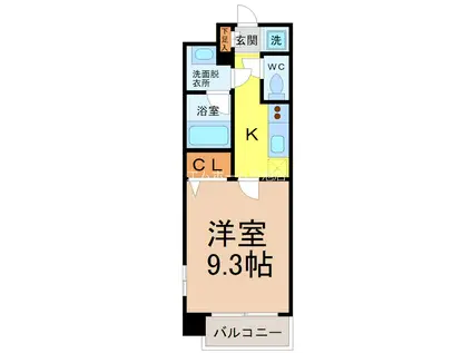 ルクレ新栄レジデンス(1K/11階)の間取り写真