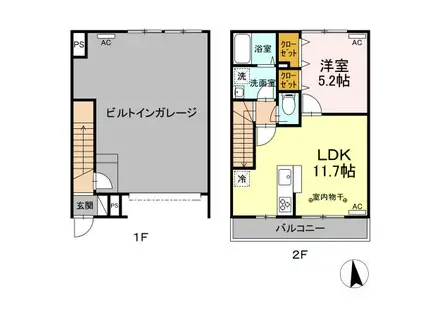 PIT IN大泉学園(1LDK/1階)の間取り写真
