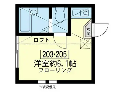 ユナイト星川ソレントの調べ(ワンルーム/2階)の間取り写真
