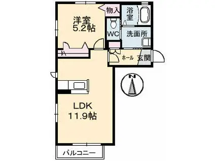 ハーブ上ヶ原IV(1LDK/2階)の間取り写真