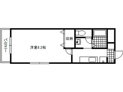 ARIETTA国立(1K/2階)の間取り写真