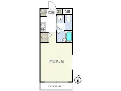 LA COMO CASA(1K/3階)の間取り写真