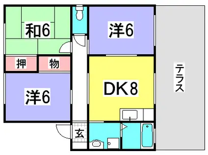 パトリアシンタ(3DK/1階)の間取り写真