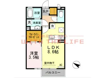 BAGUSRC(1LDK/1階)の間取り写真