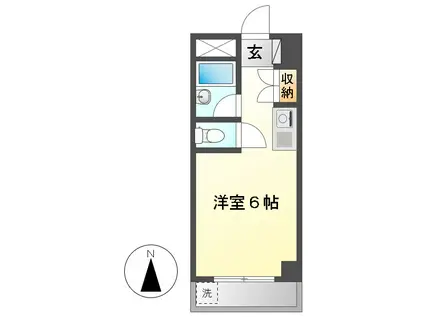 マキノビル(ワンルーム/2階)の間取り写真