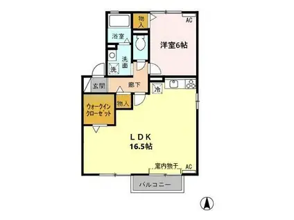 セジュール円城寺(1LDK/2階)の間取り写真