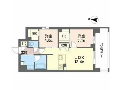 セントリヴィエ大阪梅田(2LDK/8階)の間取り写真