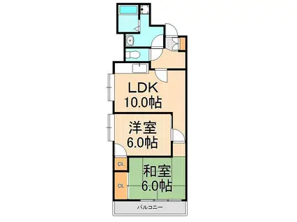 カームデイズA・K・A(2DK/3階)の間取り写真