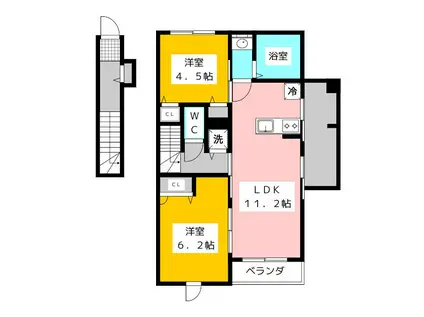 IHANA GARDEN A・B・C・D・E(2LDK/2階)の間取り写真