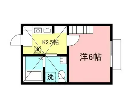 ポートウエスト生田(1K/2階)の間取り写真