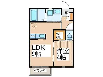 コースサイドテラス(1LDK/2階)の間取り写真