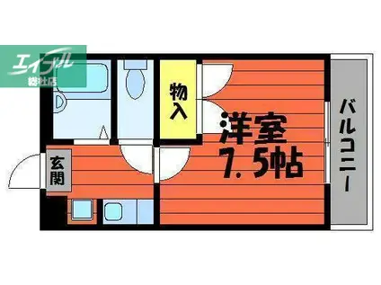 アモーレ福島(1K/2階)の間取り写真