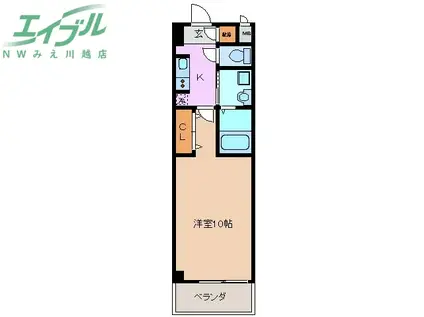 GRACEFUL(1K/2階)の間取り写真