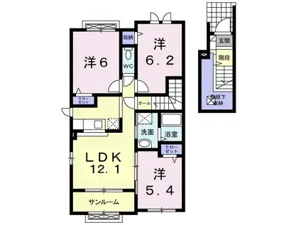 ソアブランセ(3LDK/2階)の間取り写真