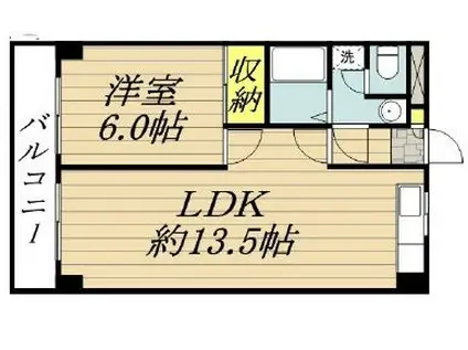 ファベール西浦和I(2DK/4階)の間取り写真