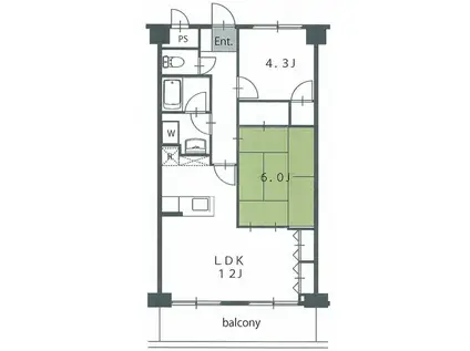 ソレイユ東(2LDK/3階)の間取り写真