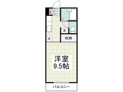 ドムス東希望が丘(1K/2階)の間取り写真