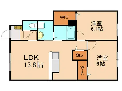 アン ボロンテ(2LDK/1階)の間取り写真