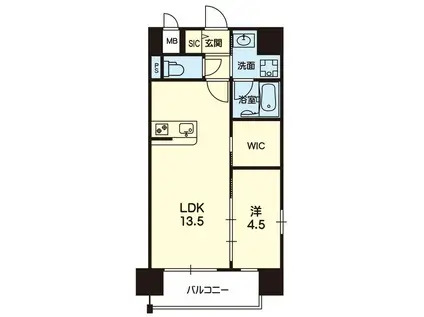 RJRフォレスト熊本駅南(1LDK/2階)の間取り写真
