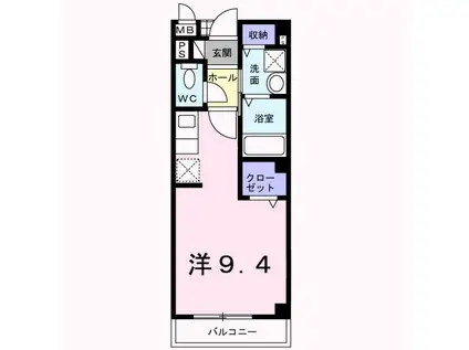 Rプリミエール(ワンルーム/2階)の間取り写真