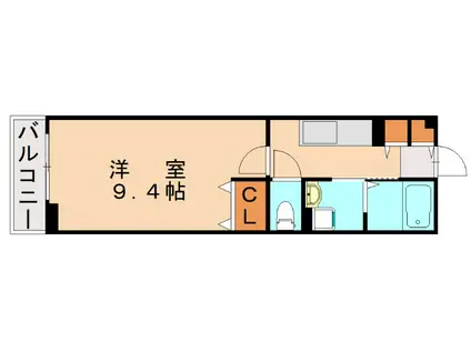 ブライト・パークサイド II(1K/2階)の間取り写真