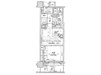 ファミール芝公園グランスイート ラ・ヴィル(1LDK/11階)の間取り写真