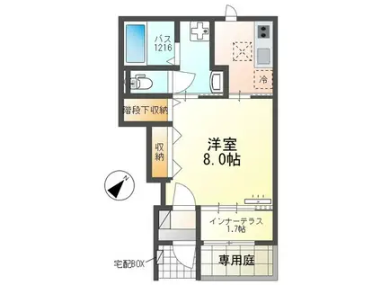 CASA FELICE 深川(1K/1階)の間取り写真