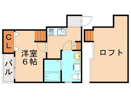 FIS姪浜(1K/2階)の間取り写真
