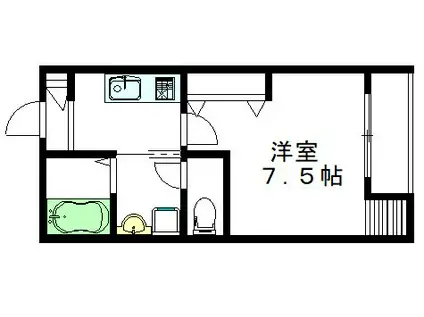 ヘーベルメゾン阿佐ヶ谷(1K/1階)の間取り写真