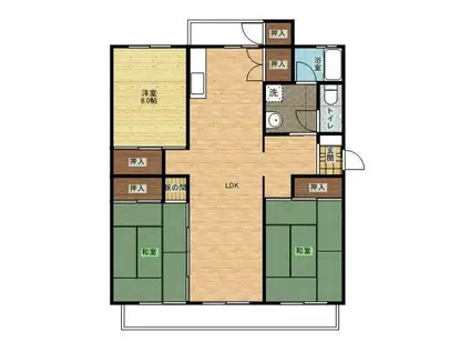 西船橋グリーンハイツ5号棟306(3LDK/3階)の間取り写真