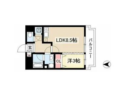 エポラール白壁(1LDK/2階)の間取り写真
