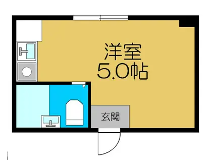 パールハイツ(ワンルーム/4階)の間取り写真